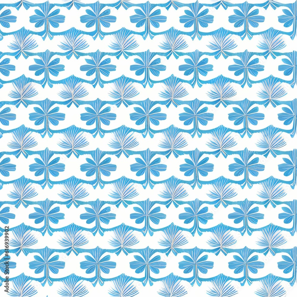 seamless pattern with blue flowers, Pattern Design, Blue Pattern