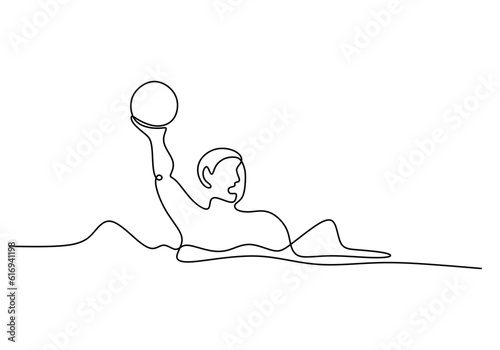 Water Polo Ball One Line Dr...