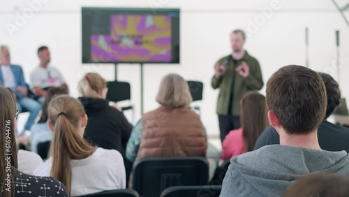 Wallpaper Mural Man giving presentation for audience during seminar Torontodigital.ca