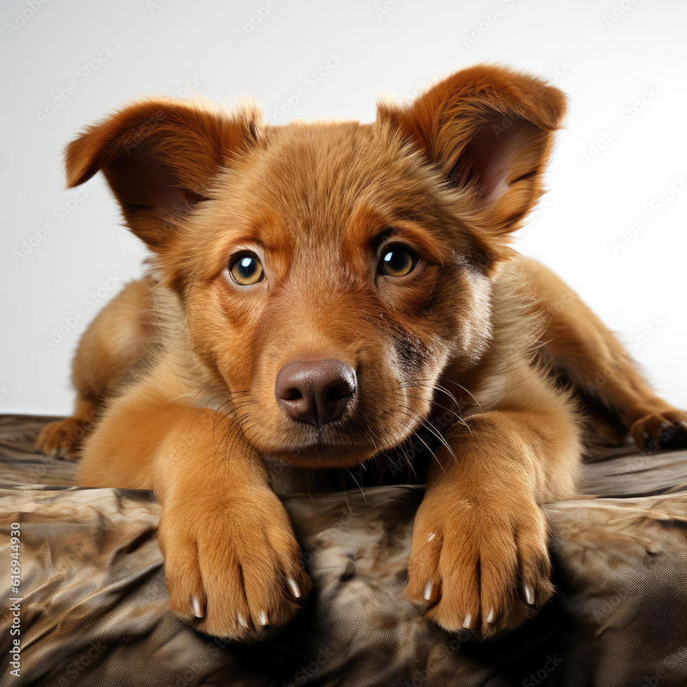 A relaxed Red Heeler puppy (Canis lupus familiaris) lying down for a nap. A relaxed Red Heeler puppy (Canis lupus familiaris) lying down for a nap.