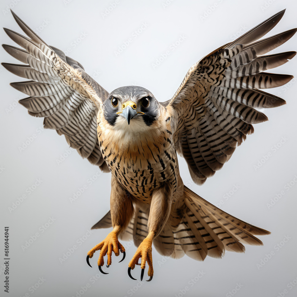 Obraz premium A stunning Falcon (Falco) in mid-flight.