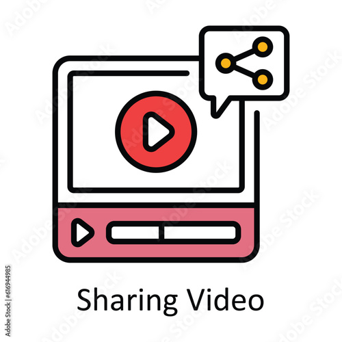 Sharing Article Filled Outline Icon Design illustration. Online Steaming Symbol on White background EPS 10 File