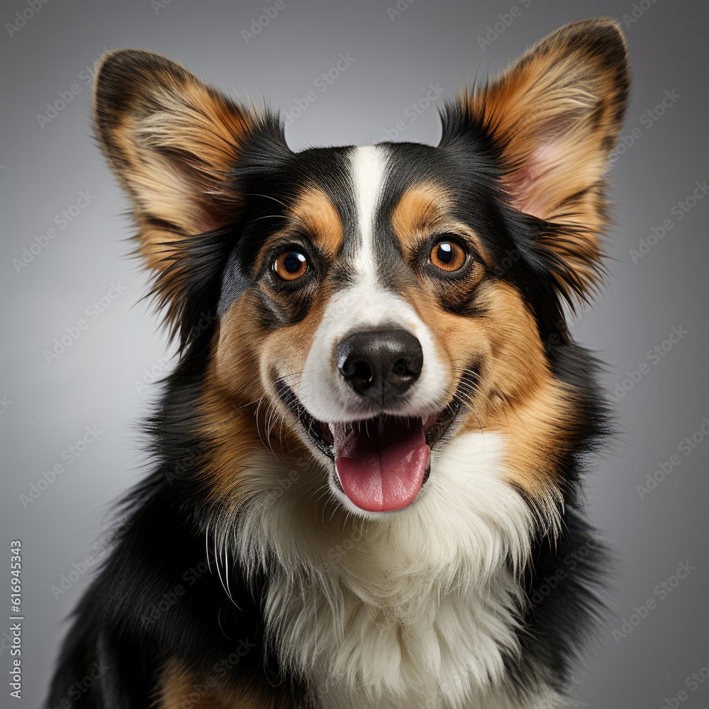 A Cardigan Welsh Corgi (Canis lupus familiaris) with striking dichromatic eyes.