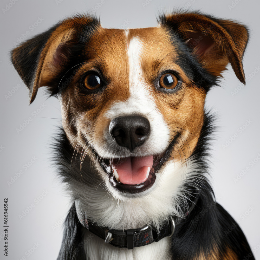 A Jack Russell puppy (Canis lupus familiaris) sitting pretty with an adorable expression.