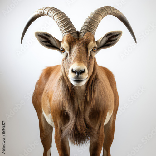 A Nubian Ibex  Capra nubiana  standing tall.