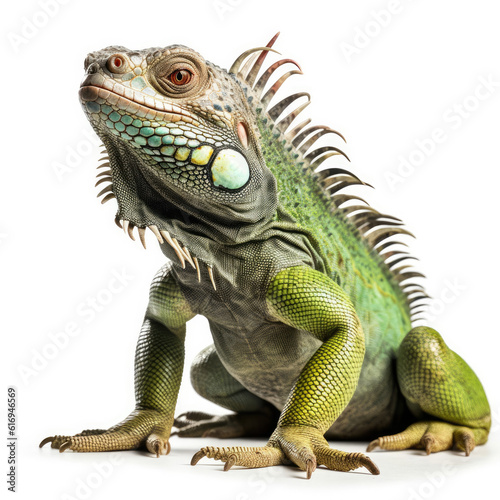 An intriguing Iguana  Iguanidae  in a distinctive pose.
