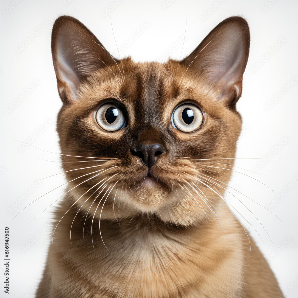A playful Tonkinese cat (Felis catus) with fascinating dichromatic eyes. A playful Tonkinese cat (Felis catus) with fascinating dichromatic eyes.