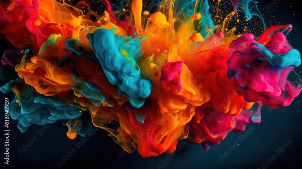Abstract Background, Ink Rainbow Colors, for Websites and Print ...