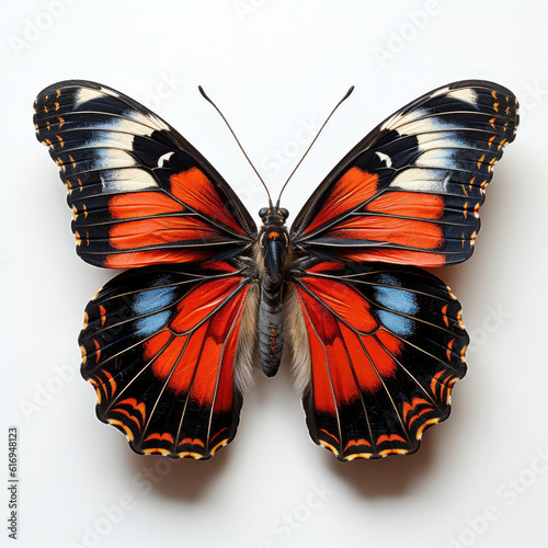 Top-down view of a Red Admiral Butterfly (Vanessa atalanta).