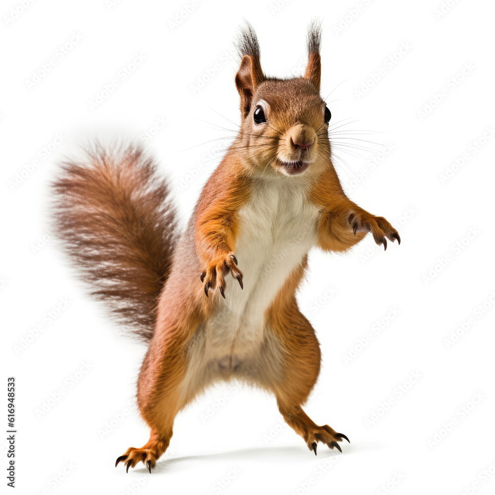 An active Squirrel (Sciurus carolinensis) ready to jump. An active Squirrel (Sciurus carolinensis) ready to jump.