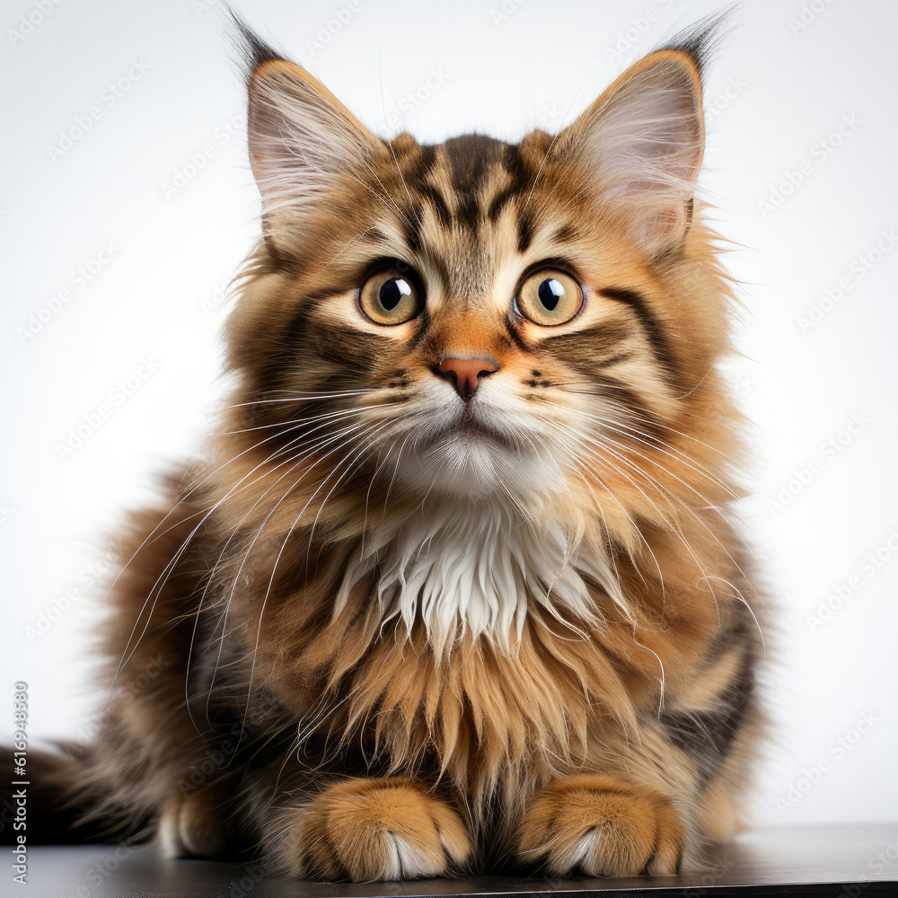 An inquisitive Siberian Forest Cat kitten (Felis catus) investigating its surroundings. An inquisitive Siberian Forest Cat kitten (Felis catus) investigating its surroundings.