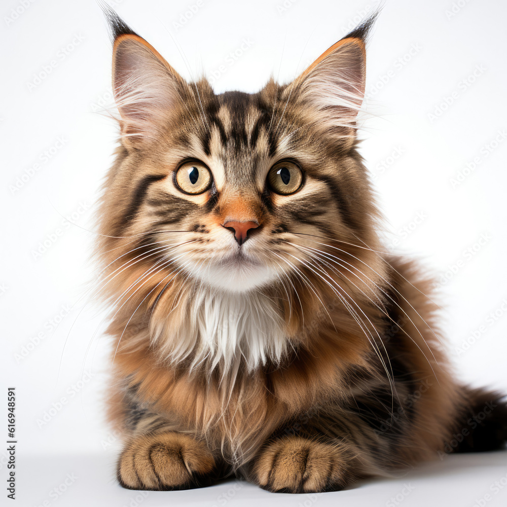 An inquisitive Siberian Forest Cat kitten (Felis catus) investigating its surroundings. An inquisitive Siberian Forest Cat kitten (Felis catus) investigating its surroundings.