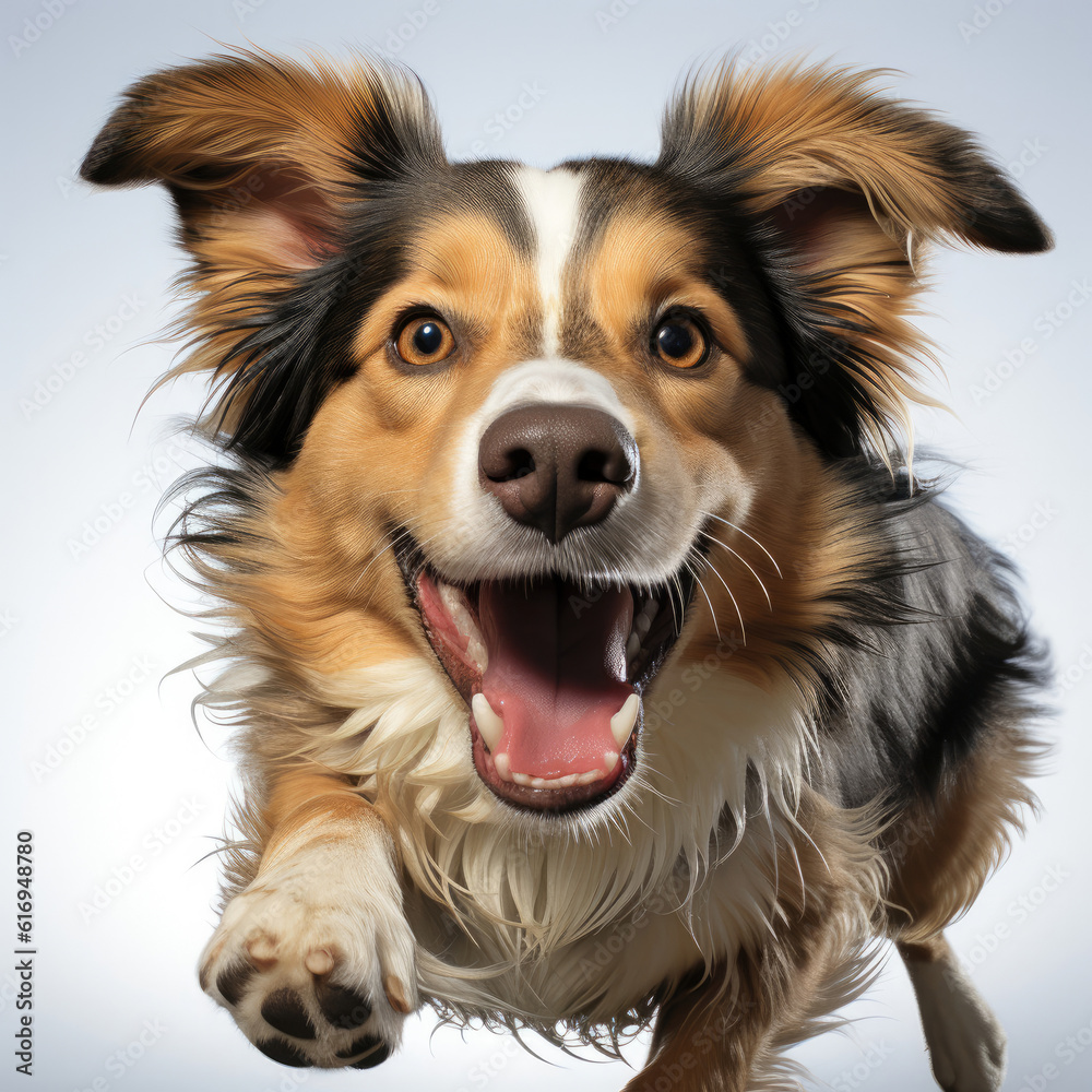A running Border Collie puppy (Canis lupus familiaris) with a black and tan coat, showing off its agility and energy. A running Border Collie puppy (Canis lupus familiaris) with a black and tan coat, showing off its agility and energy.