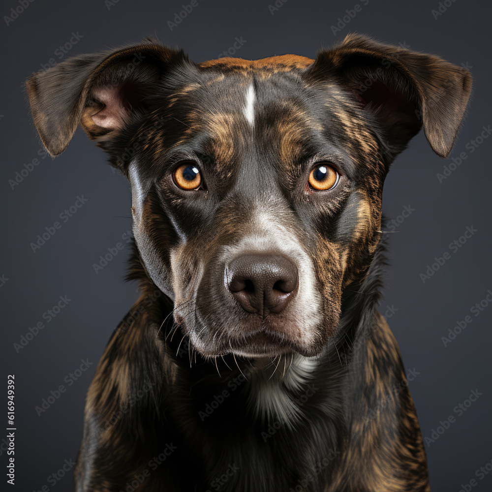 A Catahoula Leopard Dog (Canis lupus familiaris) with captivating dichromatic eyes.
