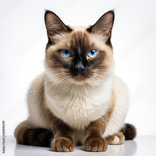 A Siamese cat (Felis catus) with dichromatic eyes.