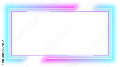 cyberpunk neon frame empty element design