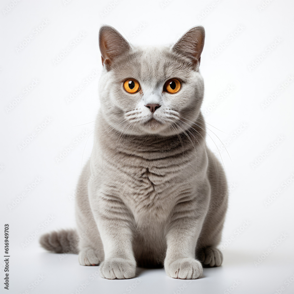 A British Shorthair cat (Felis catus) with dichromatic eyes. A British Shorthair cat (Felis catus) with dichromatic eyes.