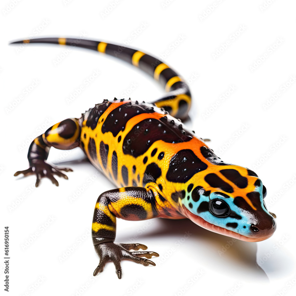 A vibrant Salamander (Salamandridae) showing off its colors. A vibrant Salamander (Salamandridae) showing off its colors.