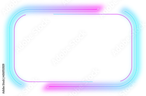 cyberpunk neon frame empty element design