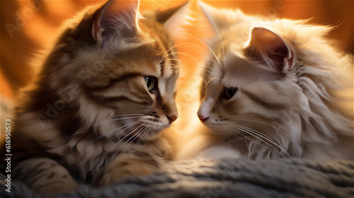 The most Beautiful Kitties . Cats cute Background. Ai generative © Unique Creations