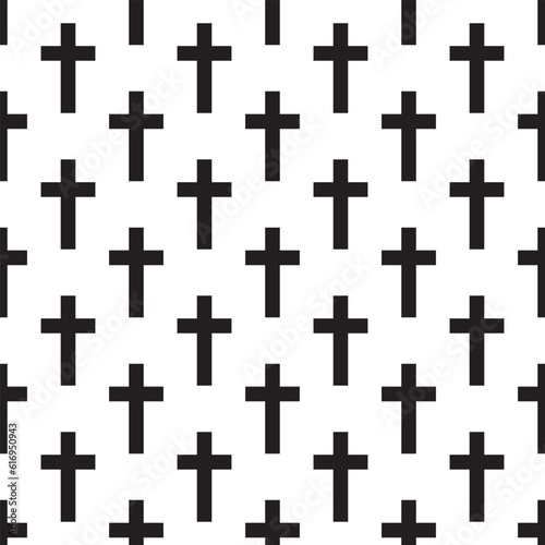 Christian cross seamless pattern. Vector illustration.