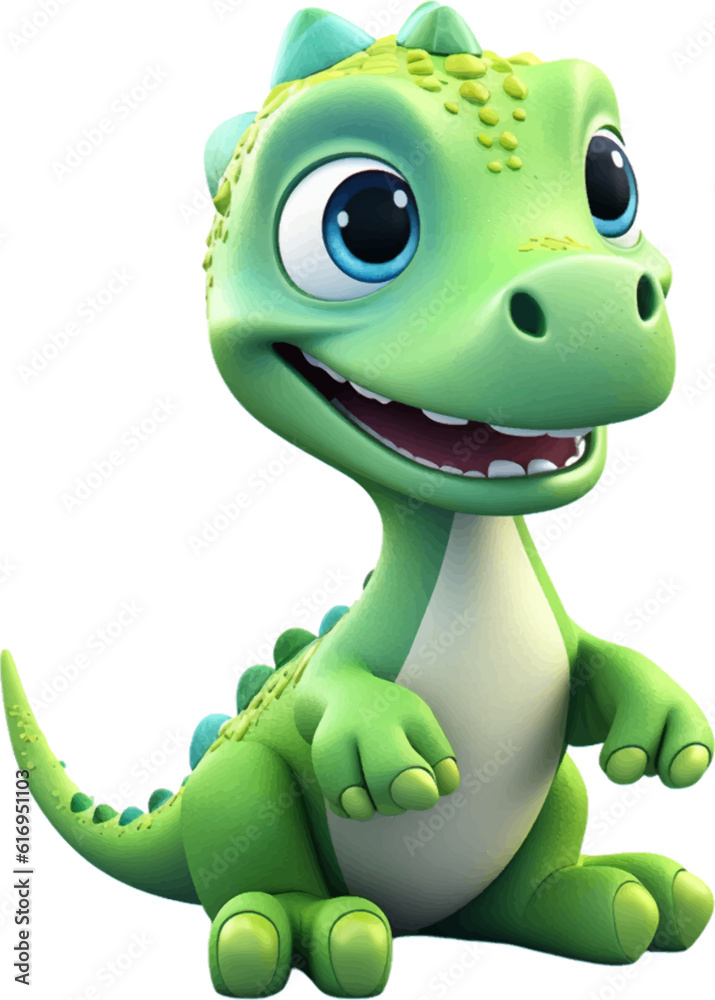 Fototapeta premium Cute dinosaer in 3D style.