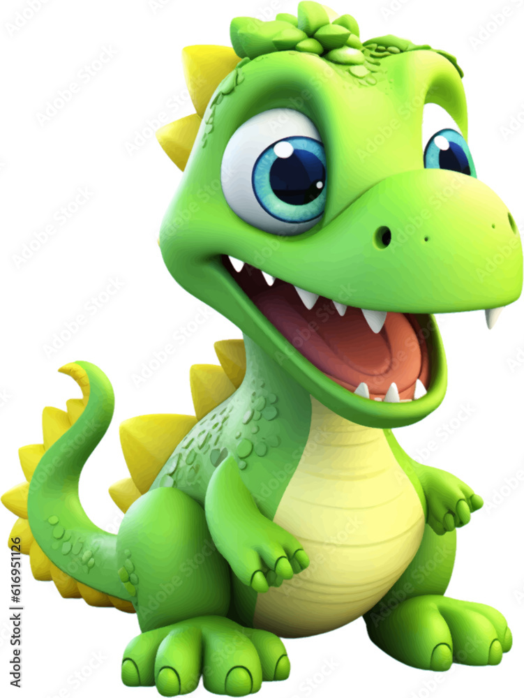 Fototapeta premium Cute dinosaer in 3D style.