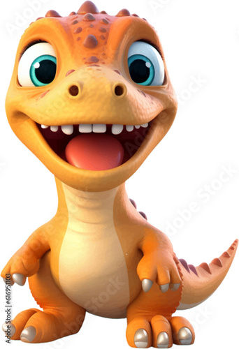 Cute dinosaer in 3D style.