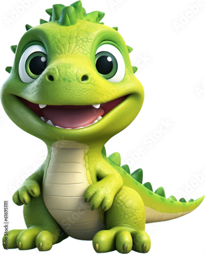 Cute dinosaer in 3D style.