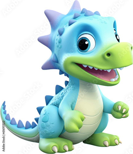 Cute dinosaer in 3D style.