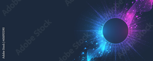 Music poster for electronic festival with dotted lines and waves. Party flyer cover design concept. Distorted music wave equalizer. Abstract amplitude of sound, Illustration