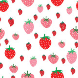 Strawberries seamless vector illustration background