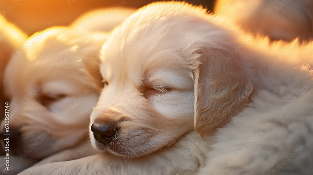 The most beautiful Puppies. Cute Dogs Background. Ai generative