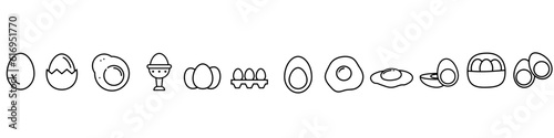 Eggs icon vector set. fried eggs illustration sign collection. food symbol. chicken logo.