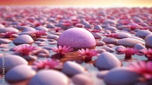 Generative AI. Flower and stone 