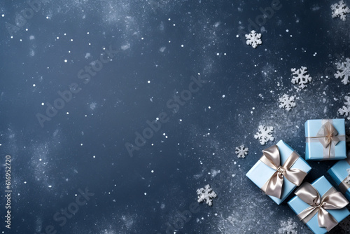 Festive Christmas Background: Joyful Decorations, Snowy Delight. Generative AI. © MastersedZ