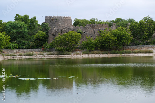 Photography 24 June 2023, Solapur, India, The View from siddheshwar temple Lake, Solapur Bhuikot Killa (Fort) Solapur Maharashtra India Asia