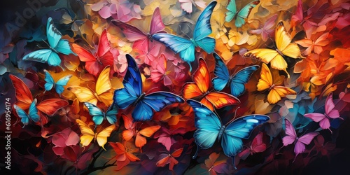 Butterfly Artistry Mosaic - AI Generated