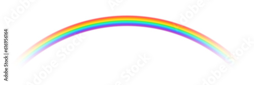 Narrow blurred rainbow with transparent effect isolated PNG