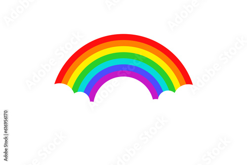 Rainbow and clouds isolated PNG