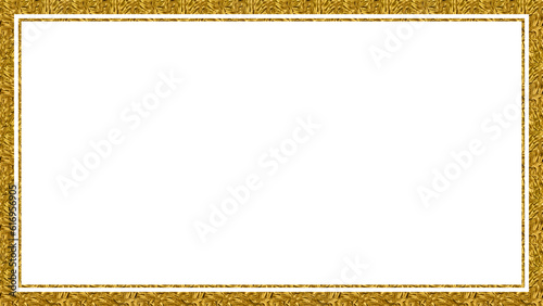Golden frame border rectangle transparent
