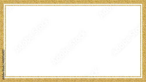 Gold glitter frame rectangle transparent