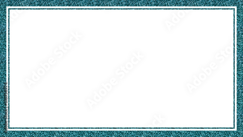 Teal glitter frame rectangle transparent
