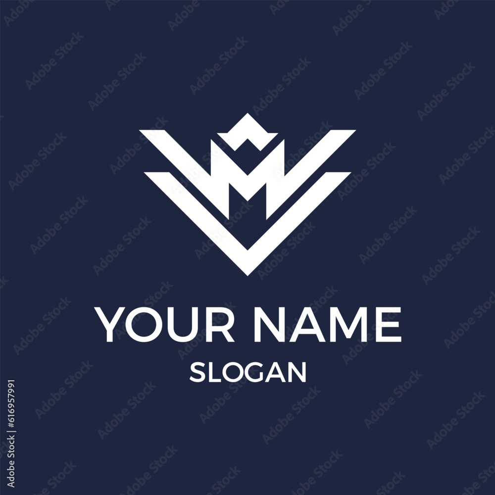 monogram VM MV Eagle logo vector