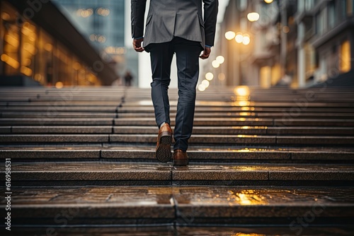 Businessman walking on the street in the city. Business concept