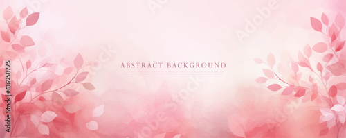 Abstract Pink floral art background vector illustration. Luxury watercolor wallpaper with flowers and botanical leaves hand drawing background for banner, poster and web