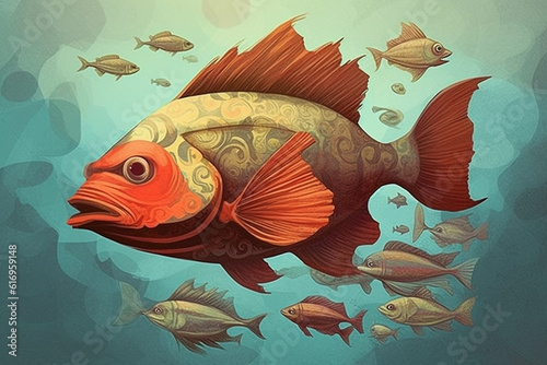 Fish illustration ai generated