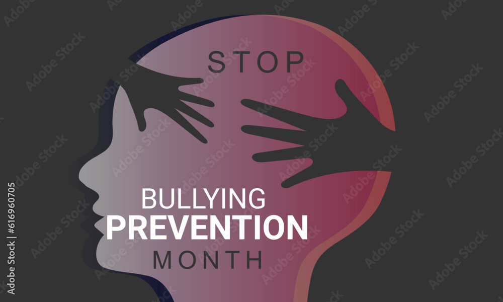 National Bullying Prevention Month. background, banner, card, poster, template. Vector illustration.