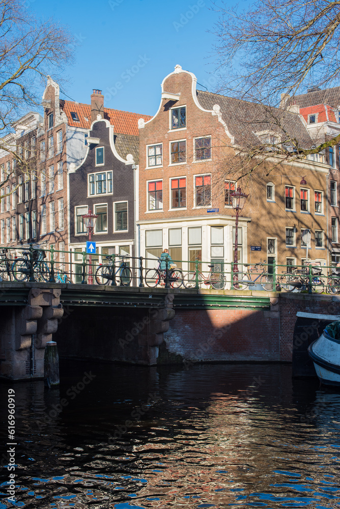 city canal houses in Amsterdam 