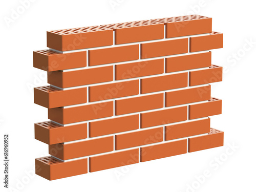 Fototapeta Naklejka Na Ścianę i Meble -  Small brick wall 3d illustration